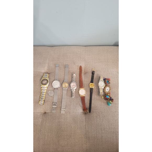 Lot of 8 Watches for Repair or Parts Skagen Gruen Suizo Exmarine Quartz Mixed... - Picture 1 of 4